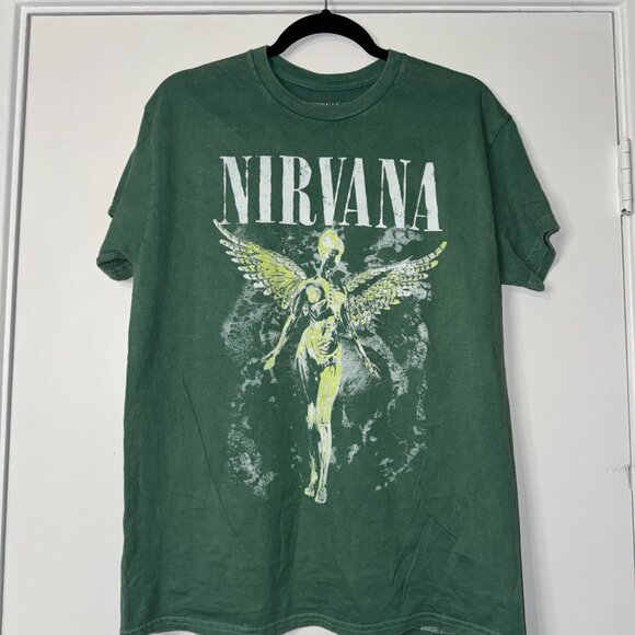 Officially Licensed Nirvana In Utero T-Shirt Green Acid Wash Medium NWOT - Picture 1 of 7